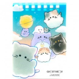 Блокнот А7 80л, гребень, 'Ghost Meow' deVENTE, пластик.обложка, 2350504 