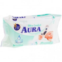 Салфетки влажные Aura 'Ultra comfort', 60шт., детские, с алоэ