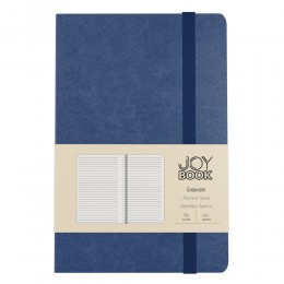 Бизнес-блокнот А6- 96л линия 'Joy Book. Спелая голубика' ЭКСМО, иск.кожа, на резинке