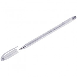 Ручка гелевая 0,7мм серебро CROWN 'Hi-Jell Metallic'