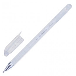 Ручка гелевая 0,5мм белая CROWN 'Hi-Jell Pastel'