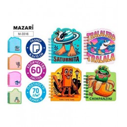 Блокнот 60л 8,5*10см , гребень, 'Итал.Мем' MAZARI