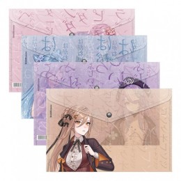 Папка-конверт на кнопке А4 ассорти 'Manga Girls', 160мкм ERICH KRAUSE 
