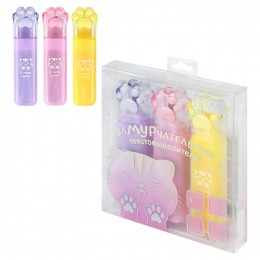 Набор текстмаркеров 3цв ФЕНИКС+ 'Замурчательные лапки'