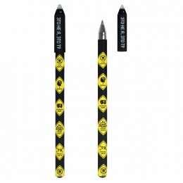 Ручка пиши-стирай гелевая 0,5мм синяя ФЕНИКС+ 'Знаки опасности'