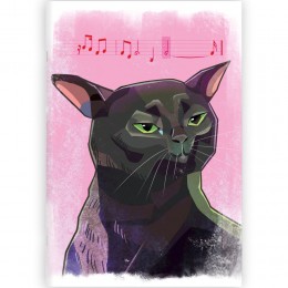Тетрадь А4 60л клетка 'Simply. Черный кот' ЭКСМО