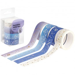 Клейкая лента декоративная 'Galaxy' НАБОР 4шт, MESHU, 15мм*3м