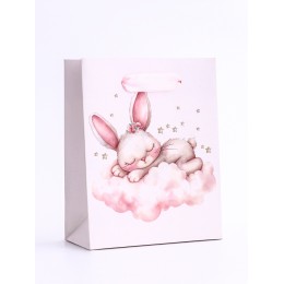 Пакет подарочный 12*15*5,5см 'Зайка' ламинированный, вертикальный